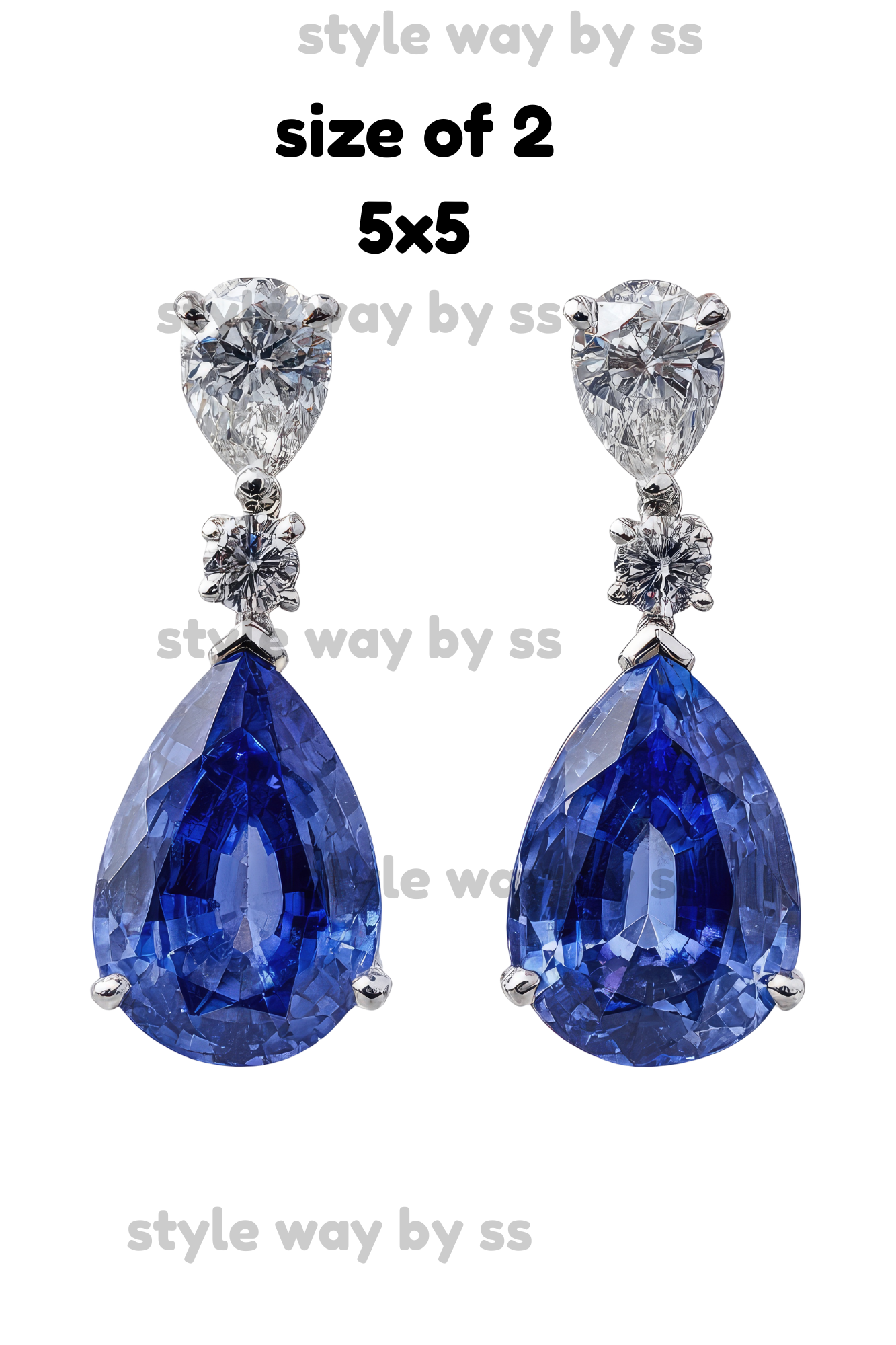 stone broch blue pair