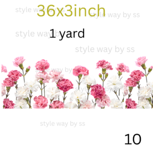 Pink White flower Border