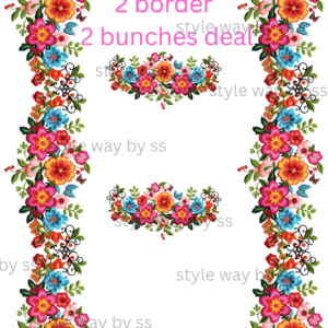 Multi Flower border with bunch Deal
