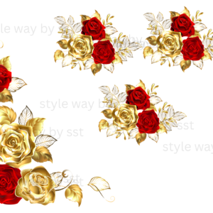 Metallic Corner border with 3 bunches